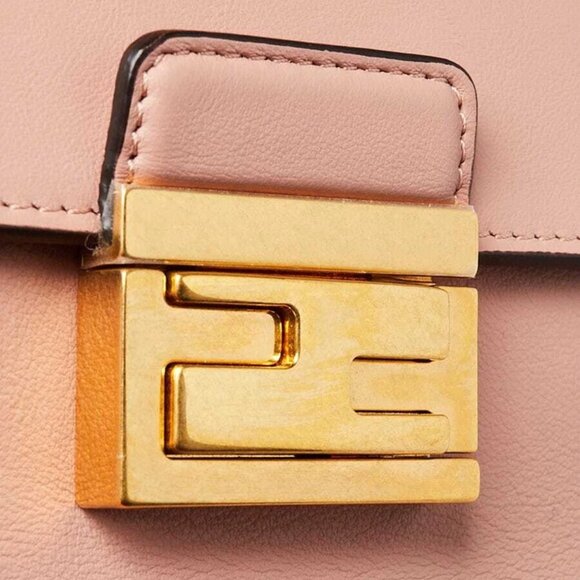 Fendi Pink Smooth Leather Kan U Shoulder Bag 8BT313 - Picture 10 of 12